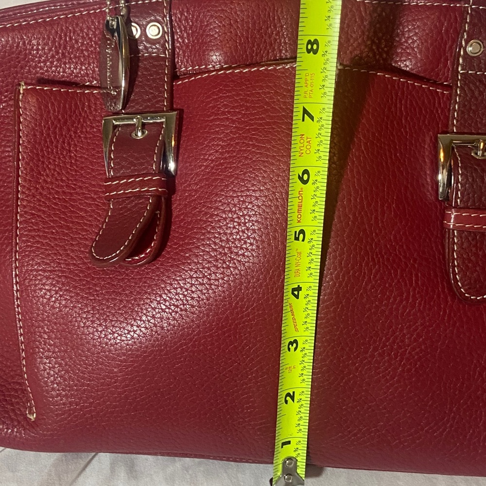Tignanello Brick Red Genuine Pebble Leather Shoulder Satchel handbag tote - Picture 11 of 12